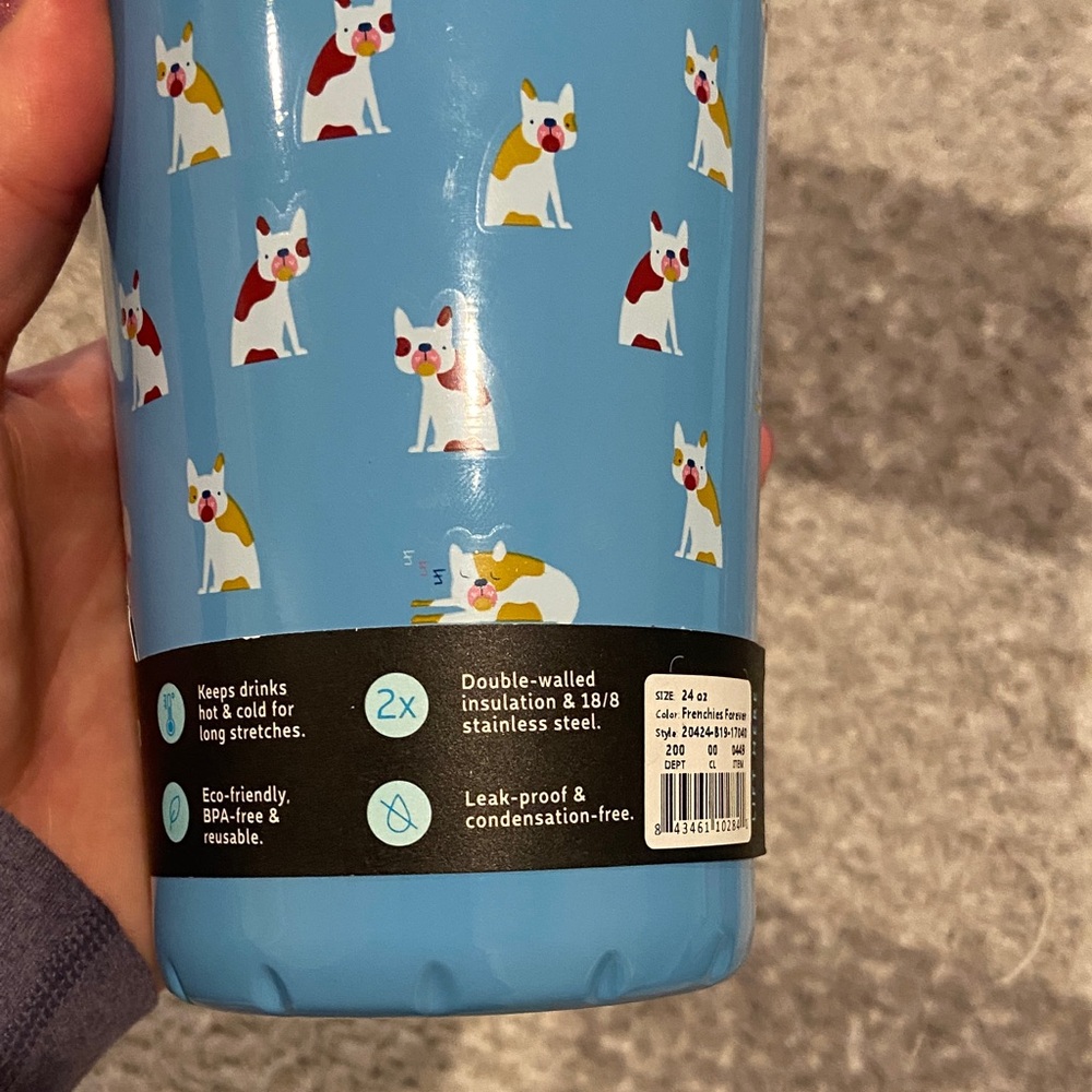 S'well Light Blue Tumbler with Frenchie French Bulldog Dog Design - Picture 5 of 6